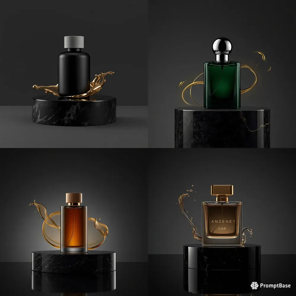 Luxury Perfume Bottles Onyx Podiums