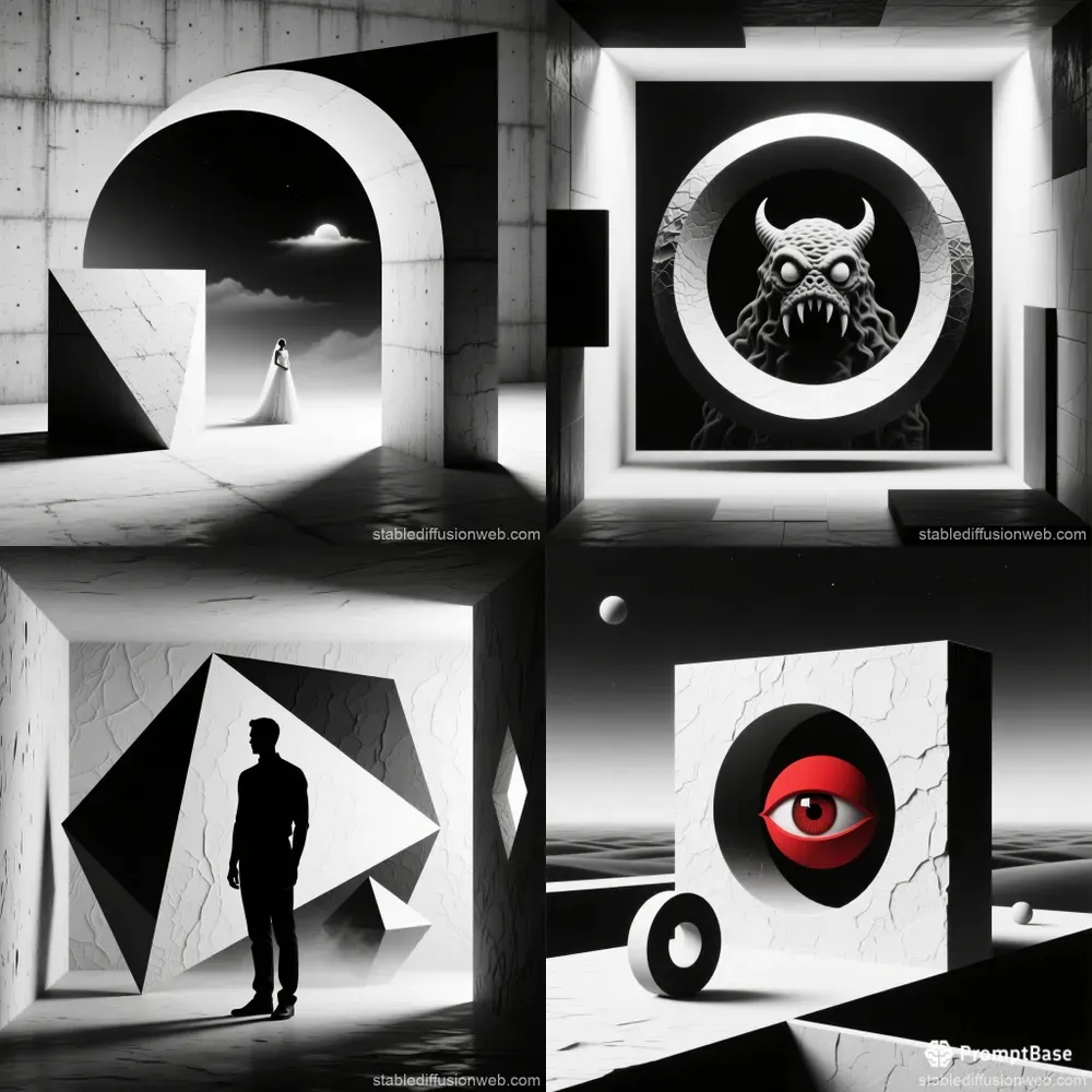 Monochromatic Geometric Surrealism