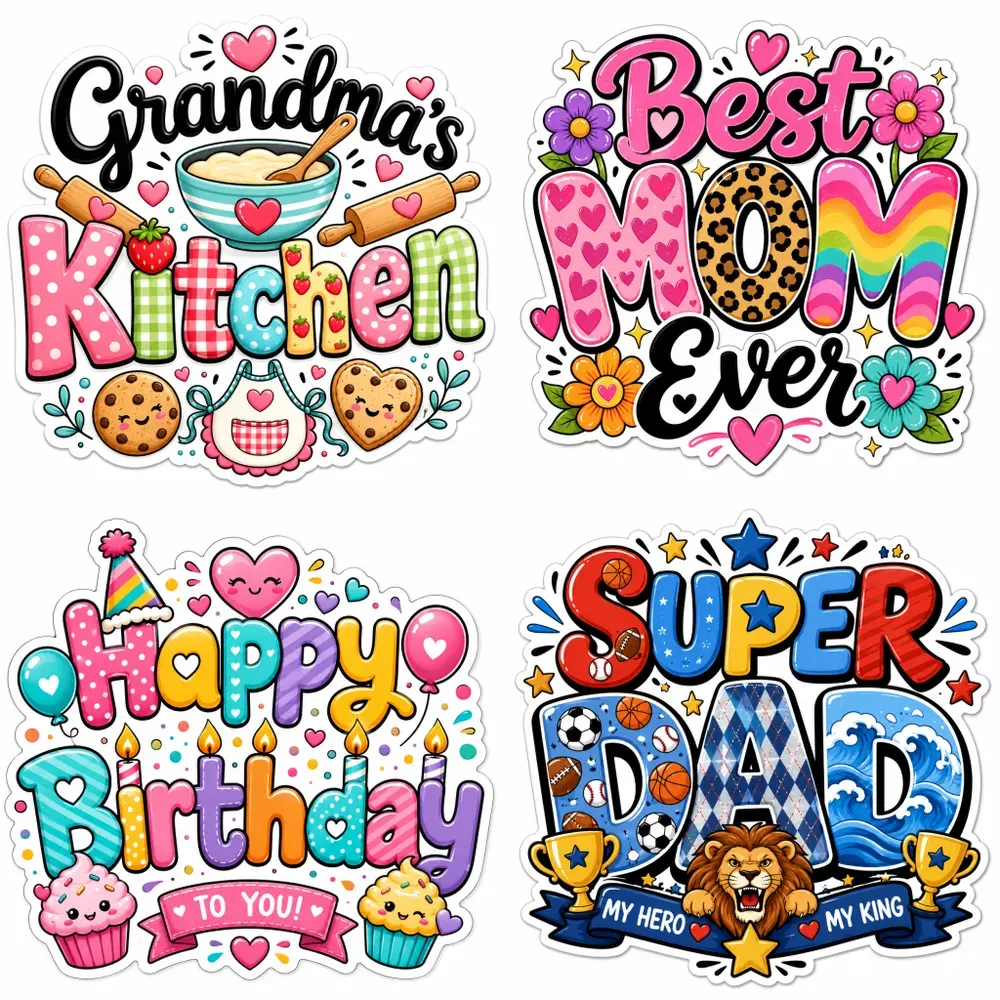 Playful Typography Sticker Designs