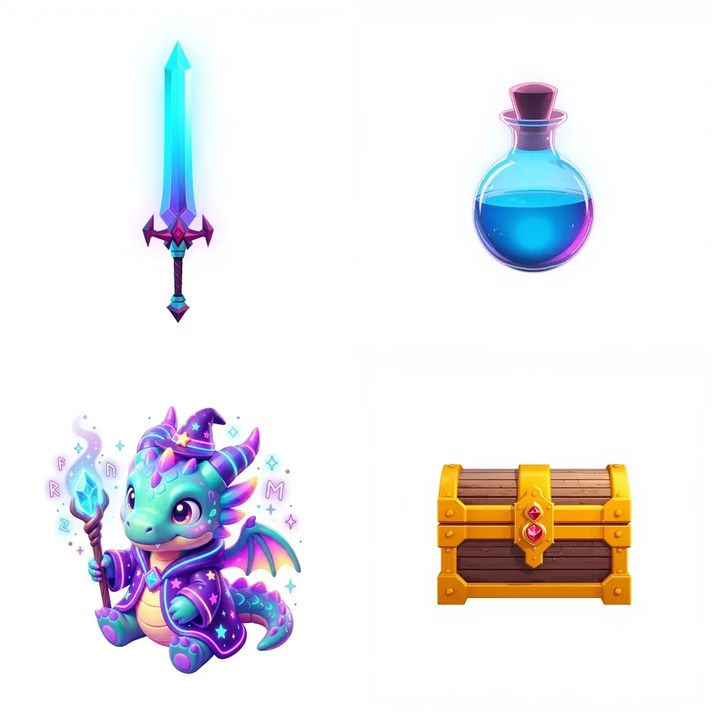 Stylized 3D Game Assets Icons Generator