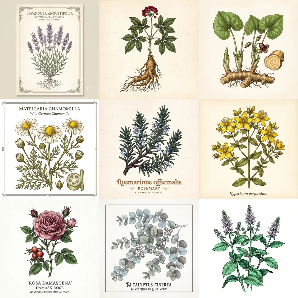 Botanical Medicinal Herb Illustrations