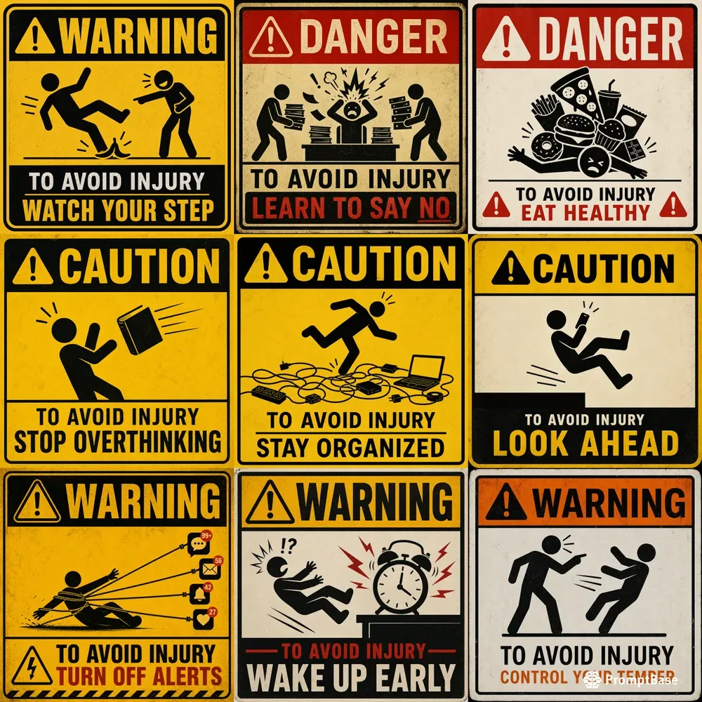 Minimalist Funny Warning Poster Packs