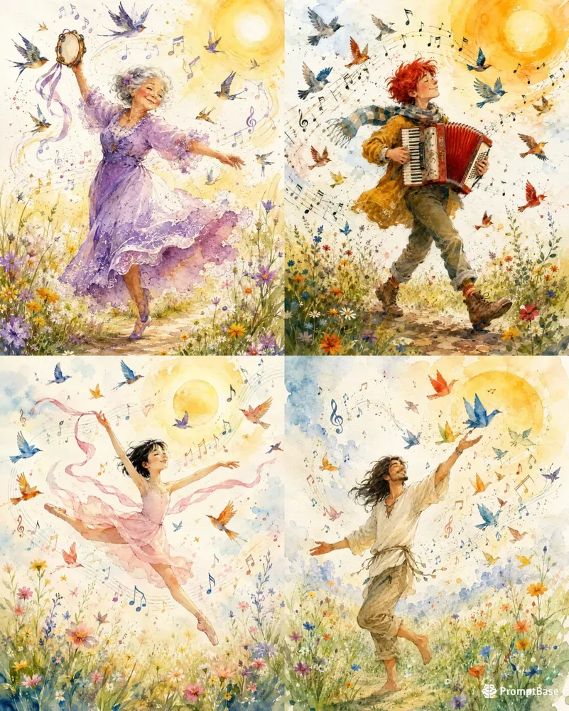 Joyful Watercolor Movements