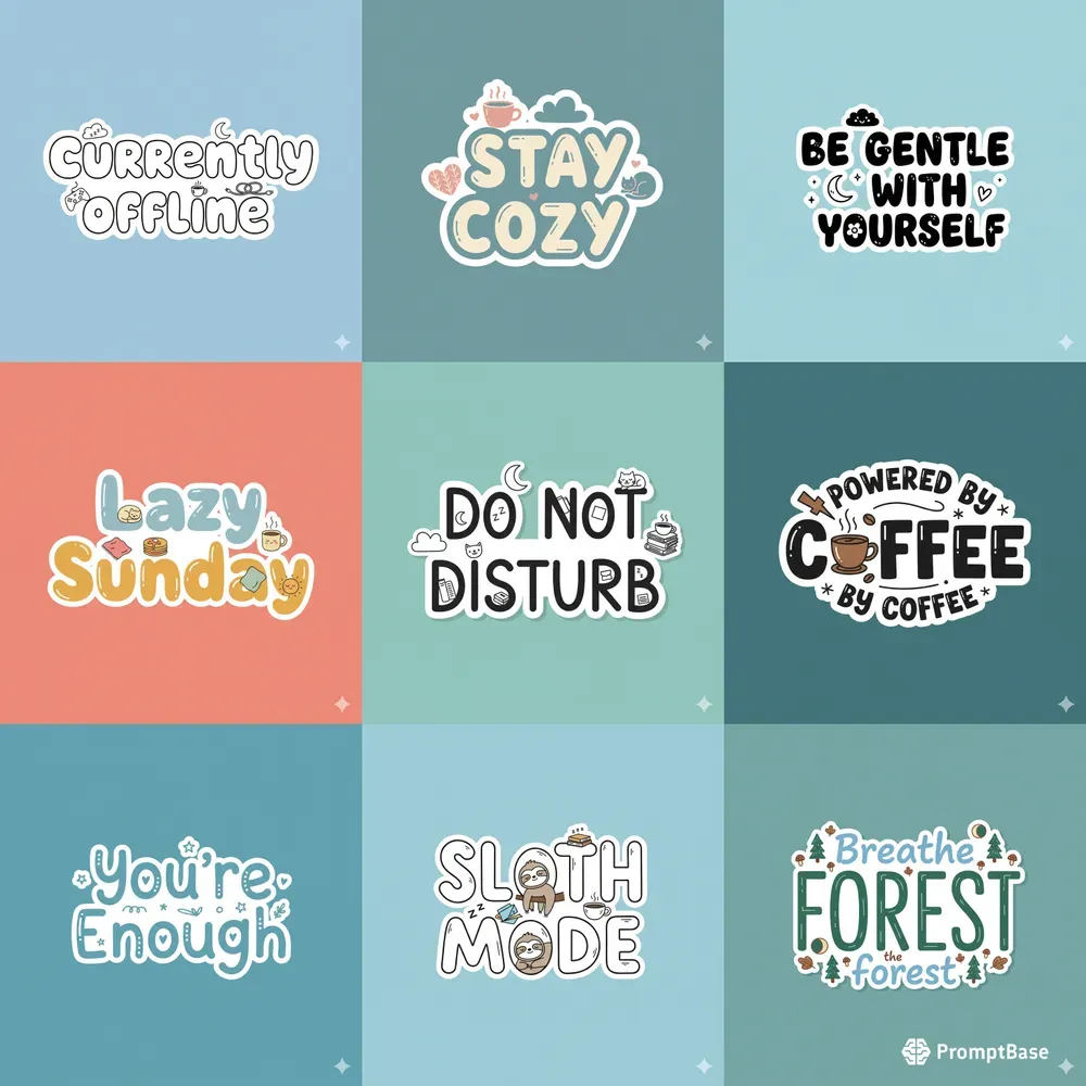 Clean Vector Quote Stickers