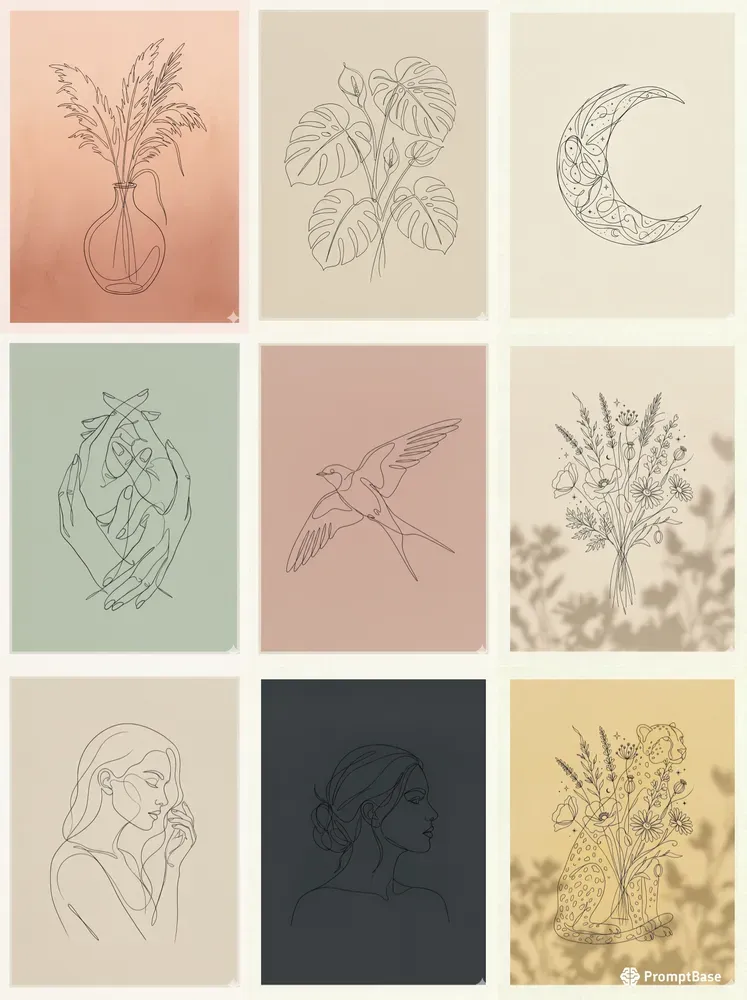 Trending Fine Line Art Illustrations
