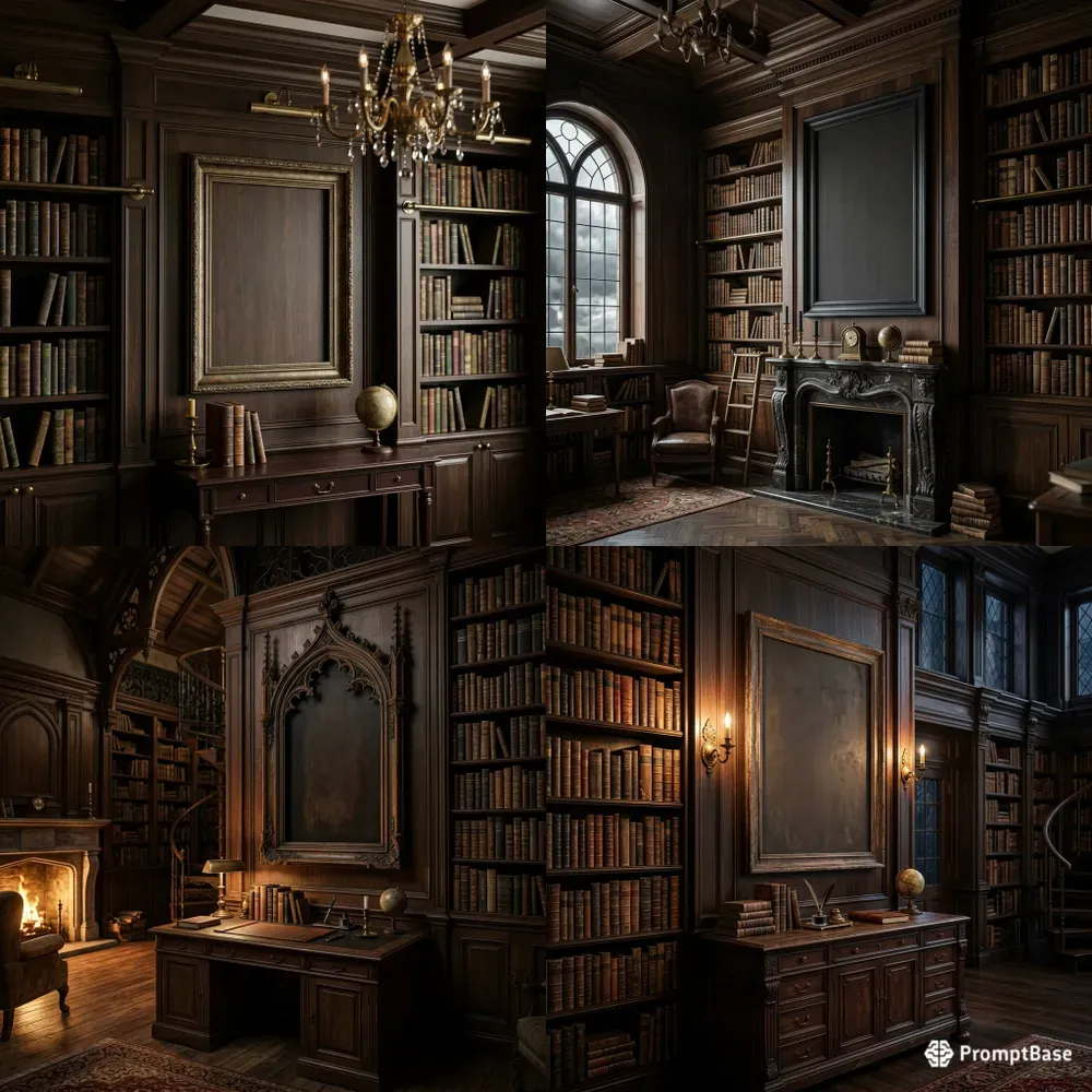 Dark Academia Library Mockups