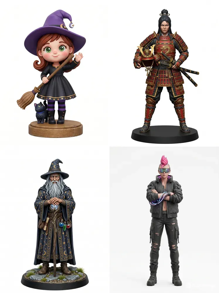 Straight Front View Character 3D Models