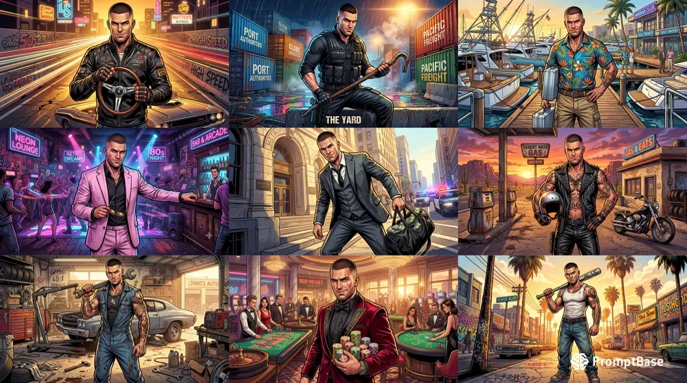 Grand Heist Video Game Protagonists