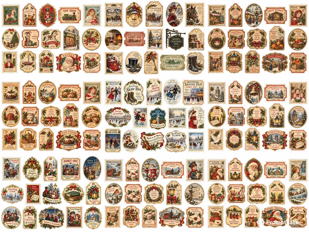Victorian Christmas Journal Stickers