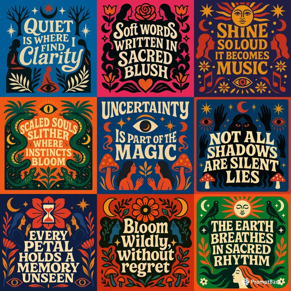 Folk Art Quote Poster Designs