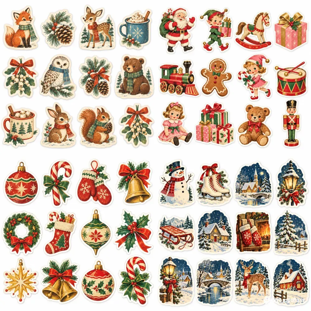 Vintage Christmas Sticker Sheets