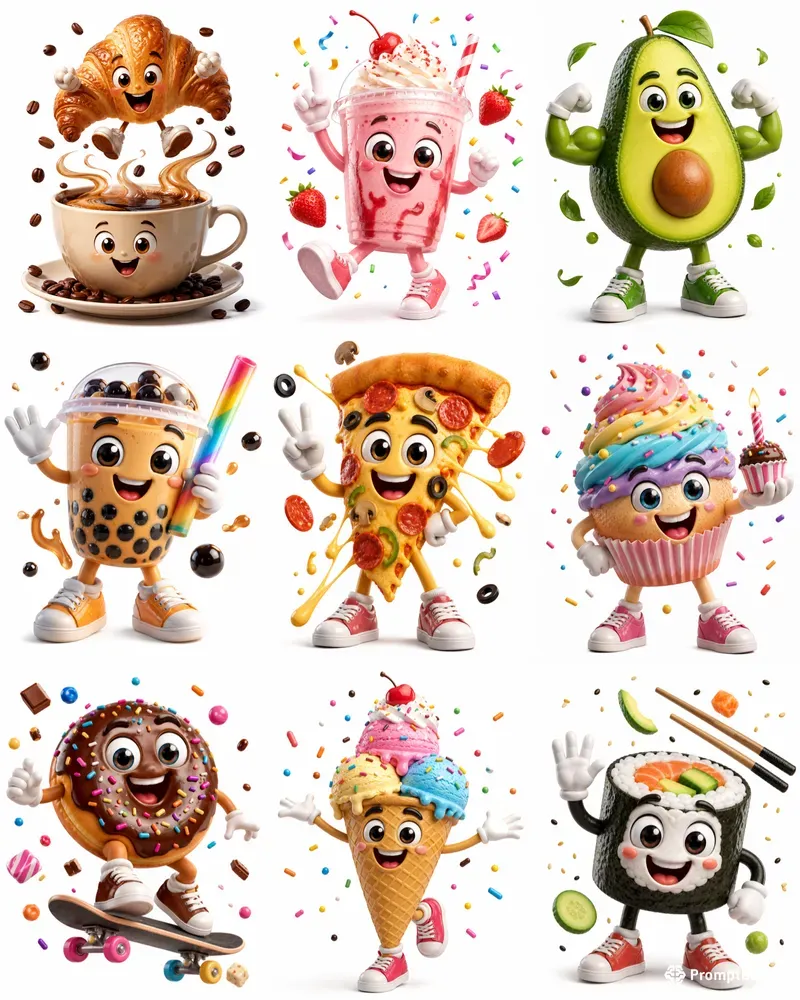 3D Cute Food Mascots