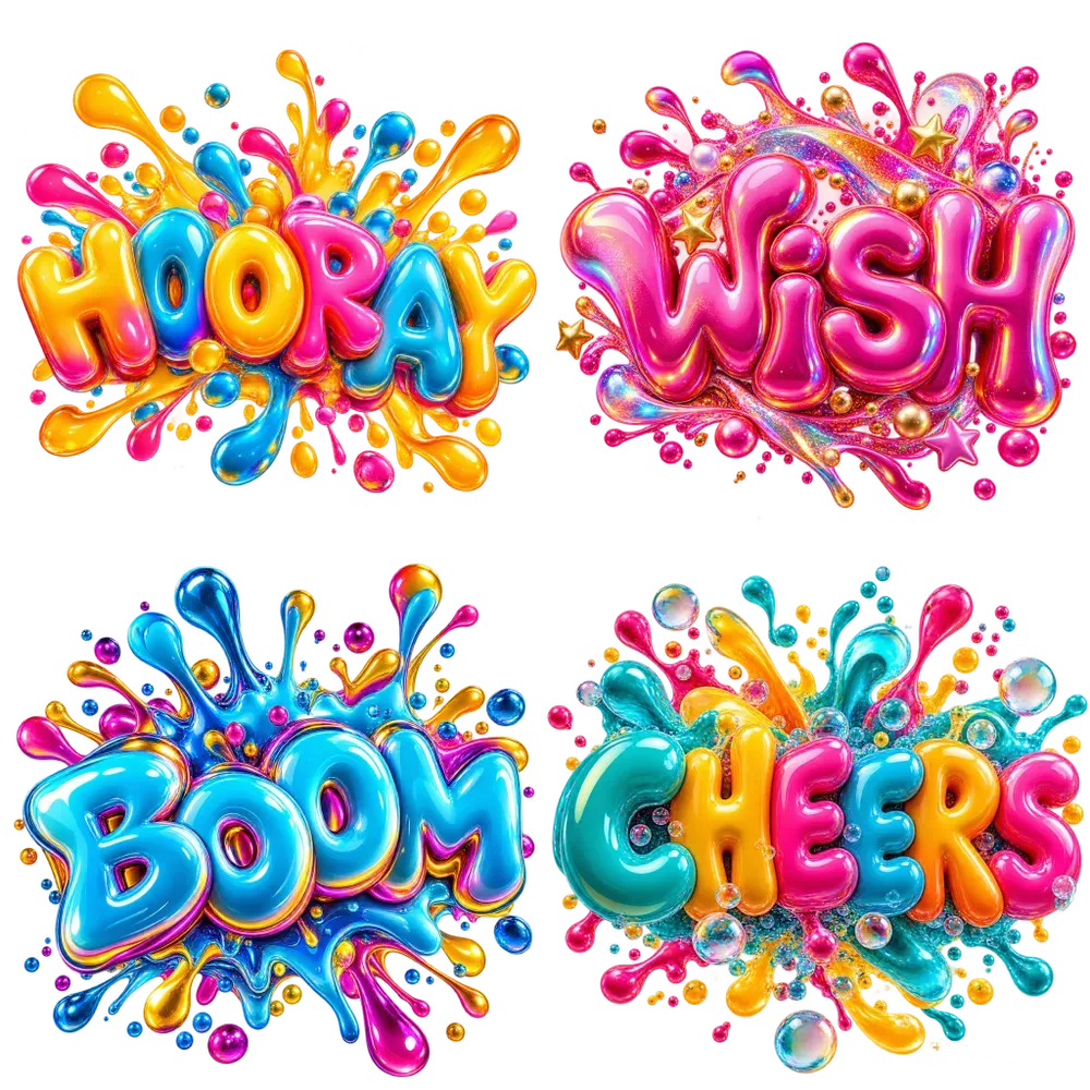 Vibrant Bubble Celebration Cliparts