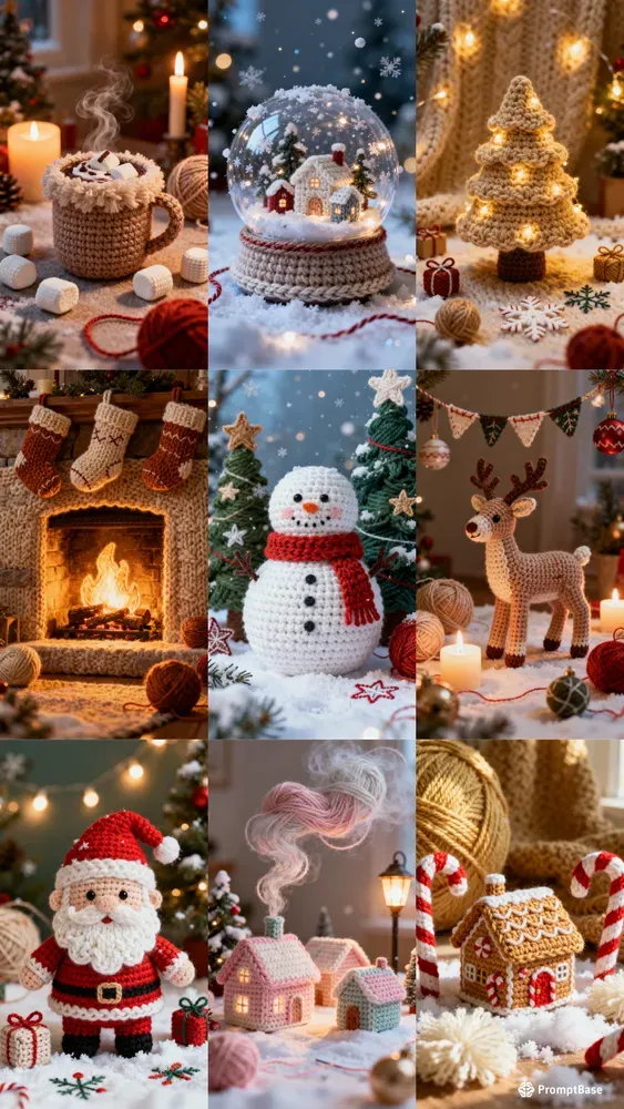 Knitted Christmas Villages