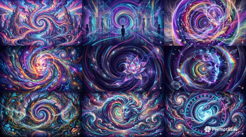 Hypnotic Surreal Color Vortex Art