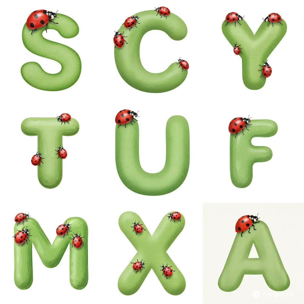 Adorable Ladybug Letter Art