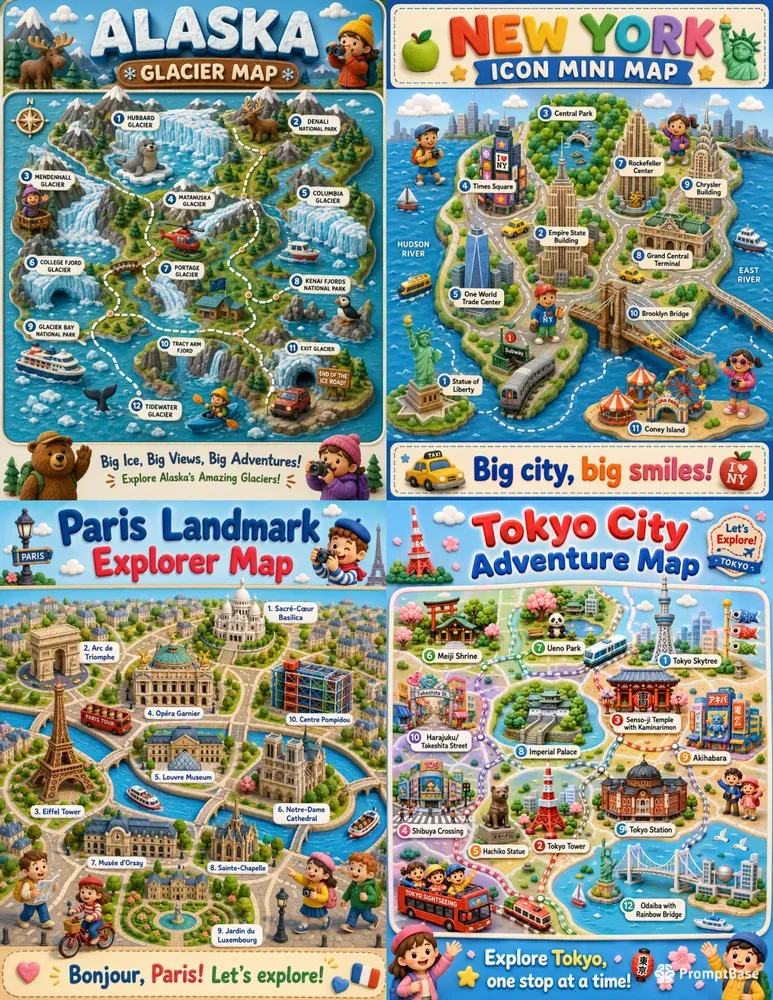 Kids Travel Map Posters