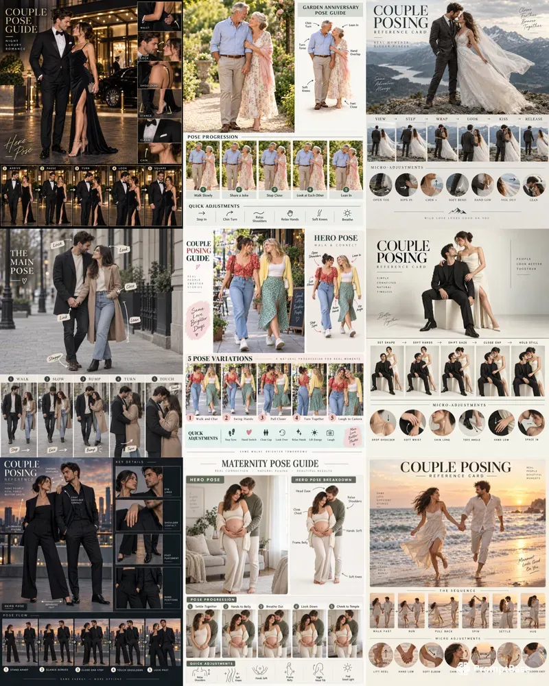 Couple Posing Guides Photographer Cues