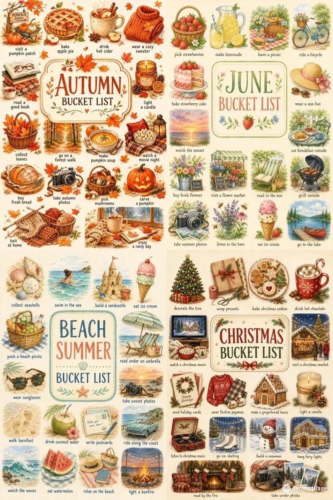 Seasonal Bucket List Poster Creators