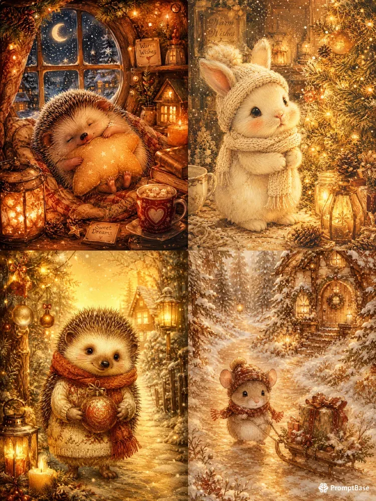 Warm Cozy Christmas Animal Junk Journals