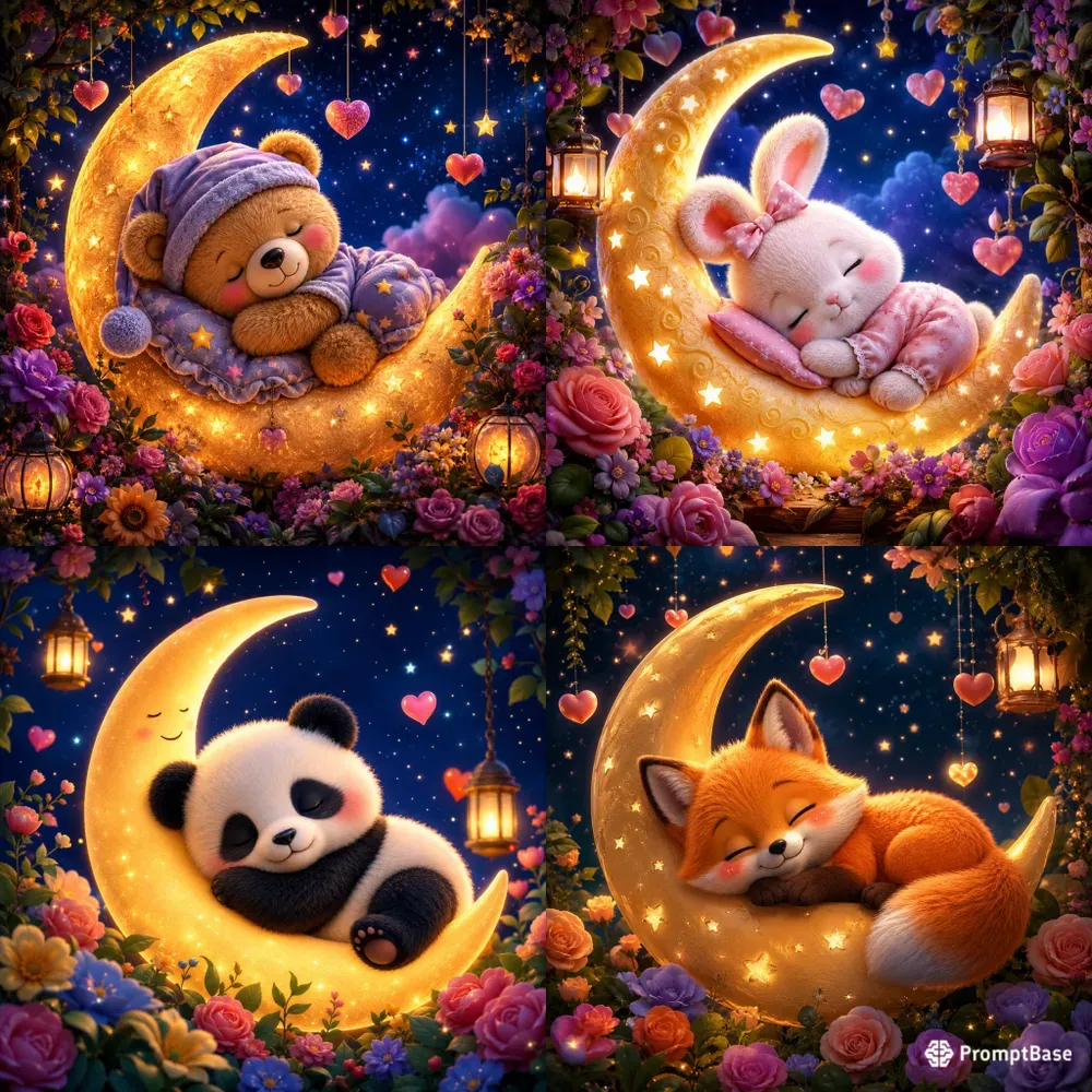 Dreamy Moonlit Plush Characters