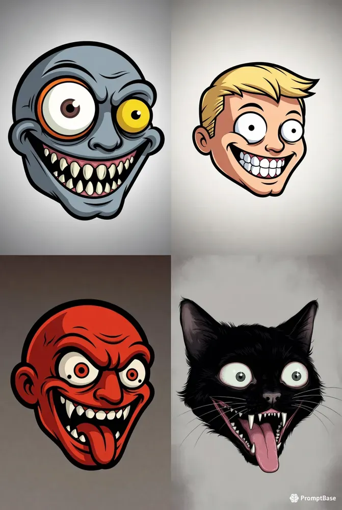 Exaggerated Cartoon Emoji Portraits