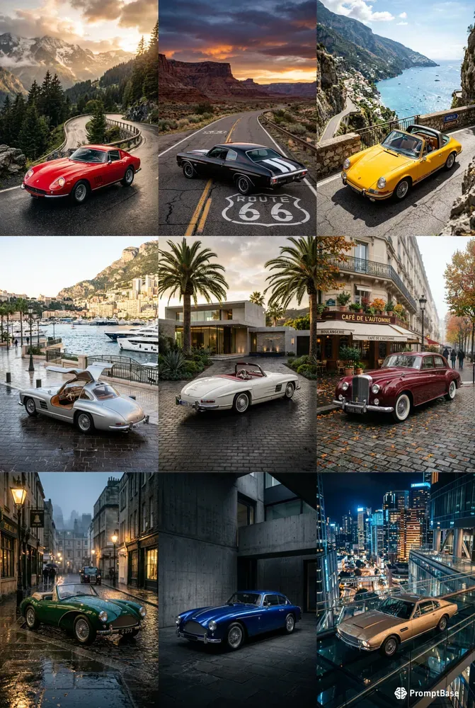 Luxury Retro Automotive Art
