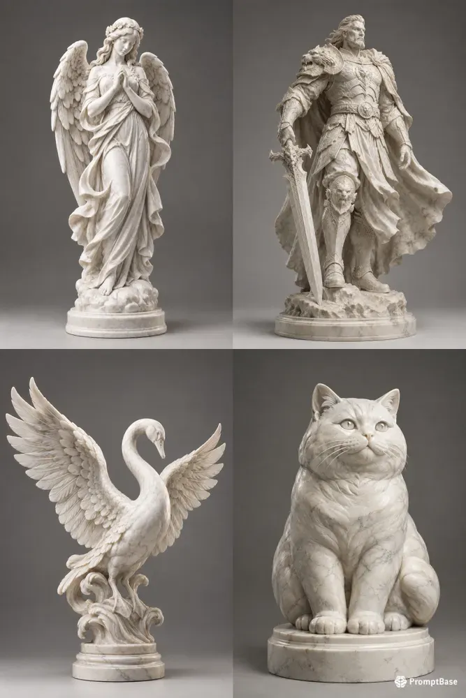 Marble 3D Character Sculptures