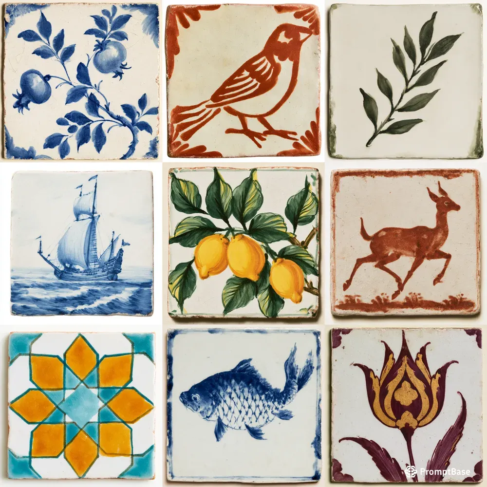 Handpainted Ceramic Tile Art