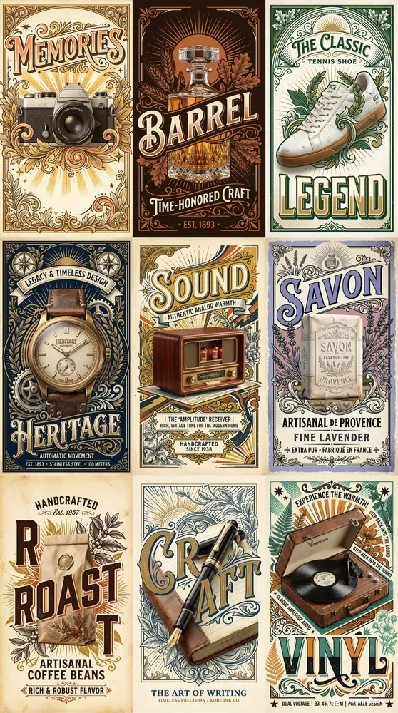 Vintage 3D Product Showcases