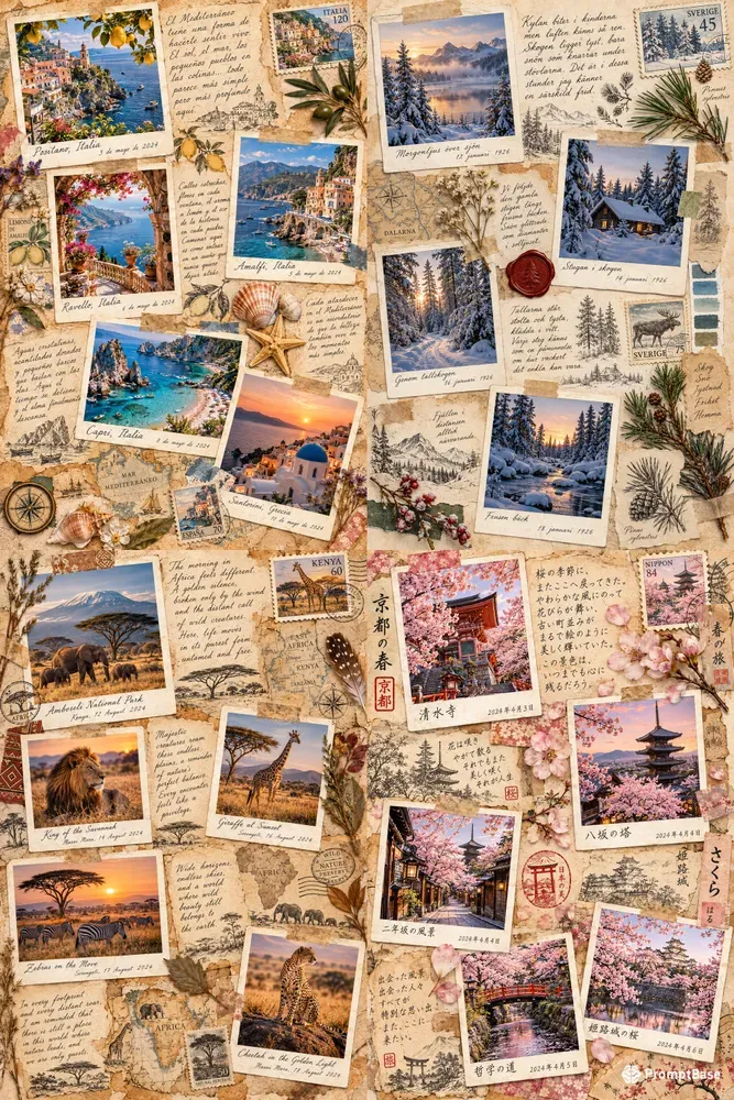 Vintage Nostalgic Memory Journal Pages