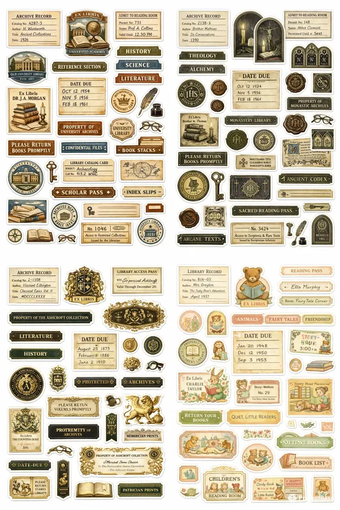 Forgotten Library Sticker Sheets