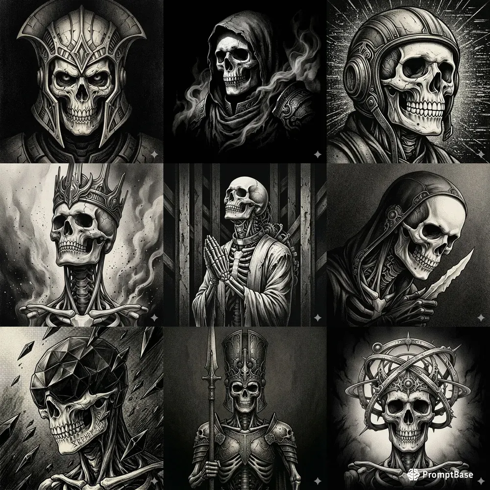 Gothic Skull Dark Fantasy Portrait Art