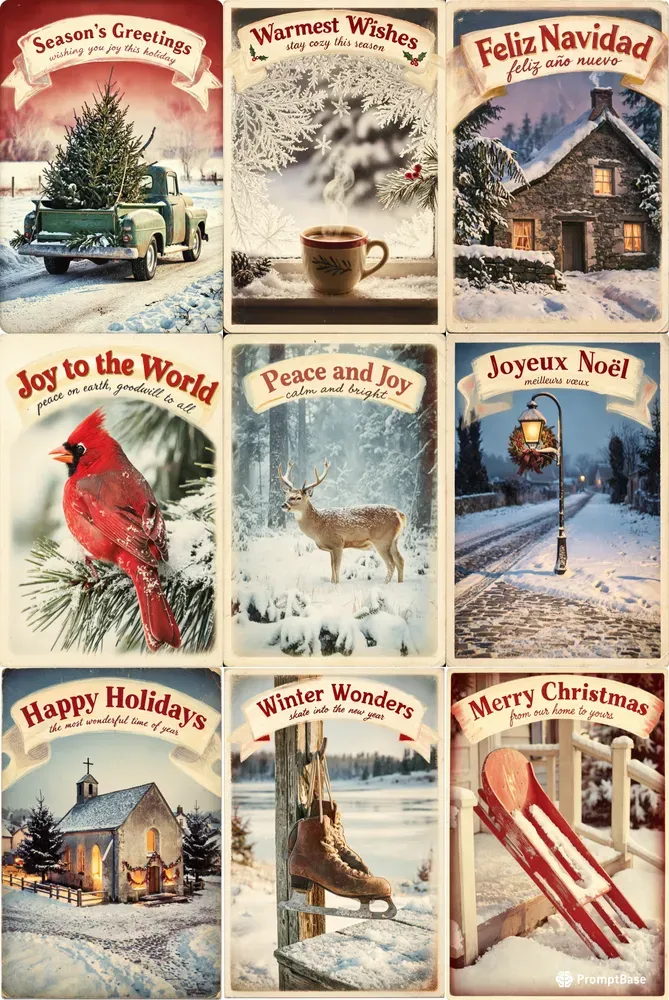 Vintage Christmas Postcard Cards