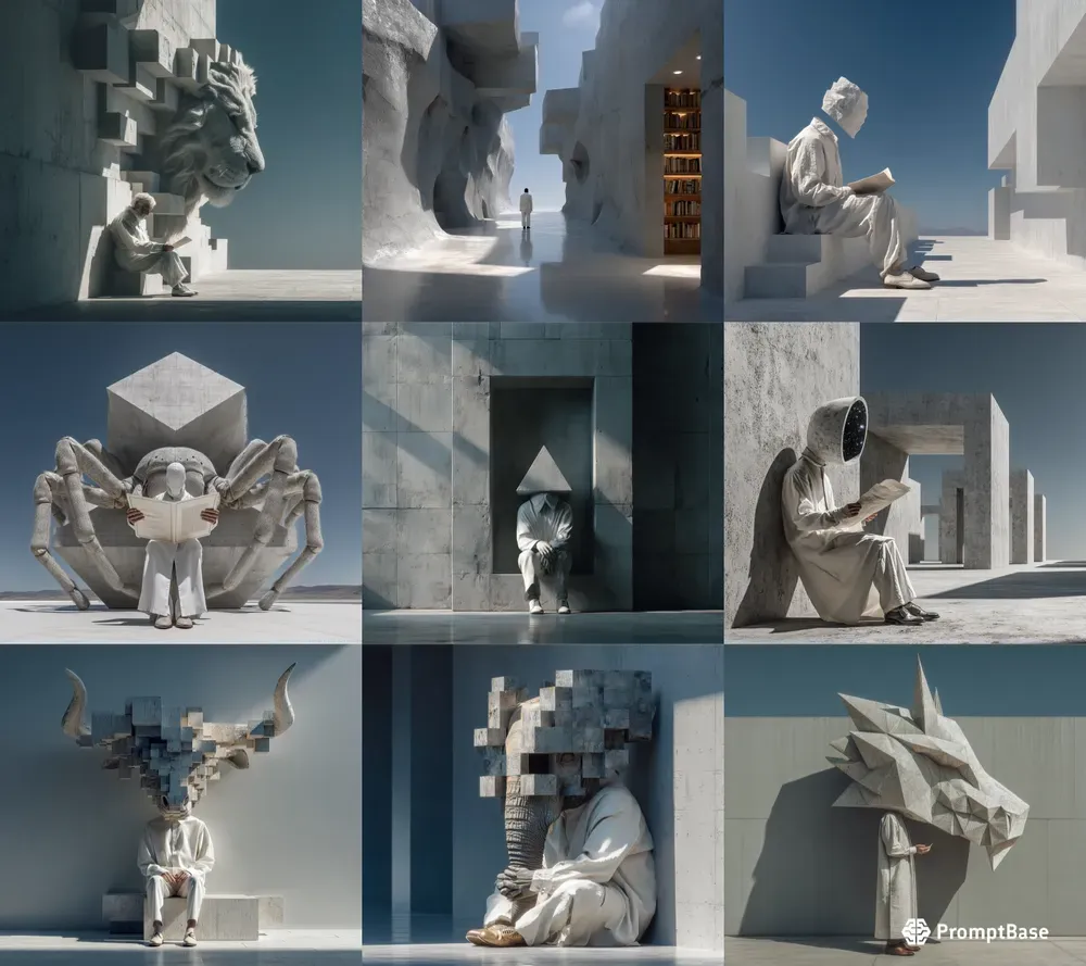 Architectural Monochrome Paradox Art