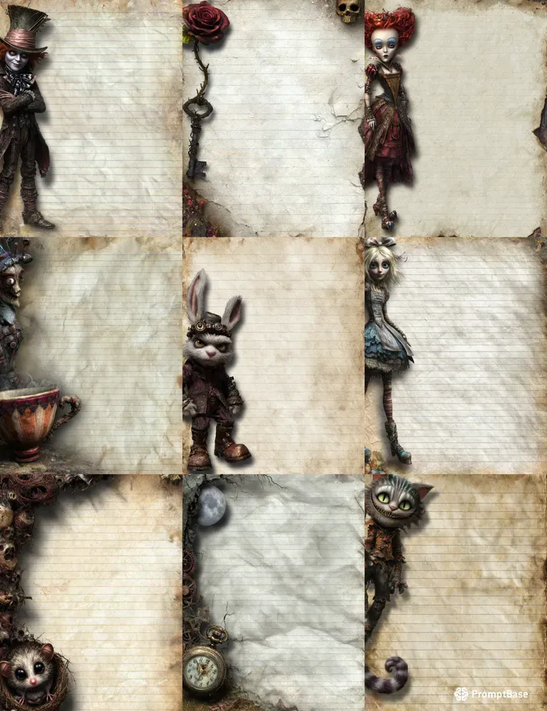 Dark Alice In Wonderland Plain Papers