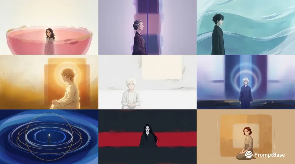 Minimalist Color Field Anime 