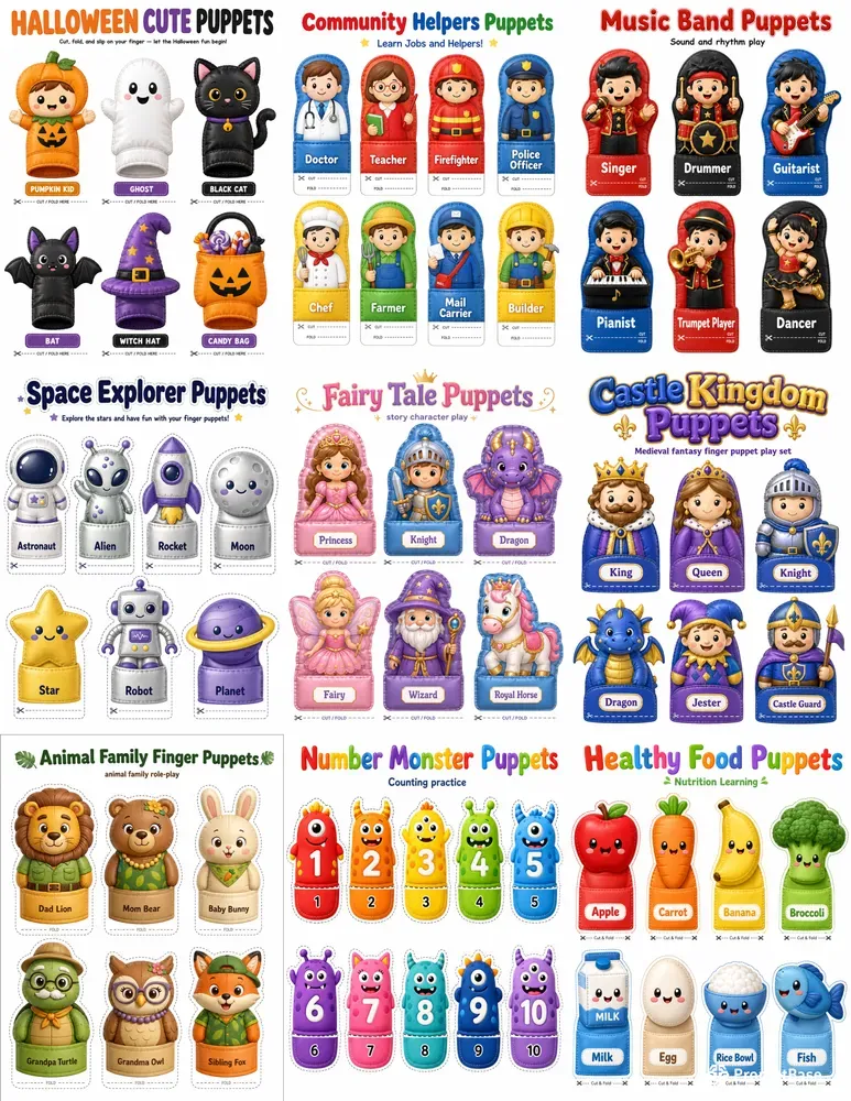 Printable Finger Puppets