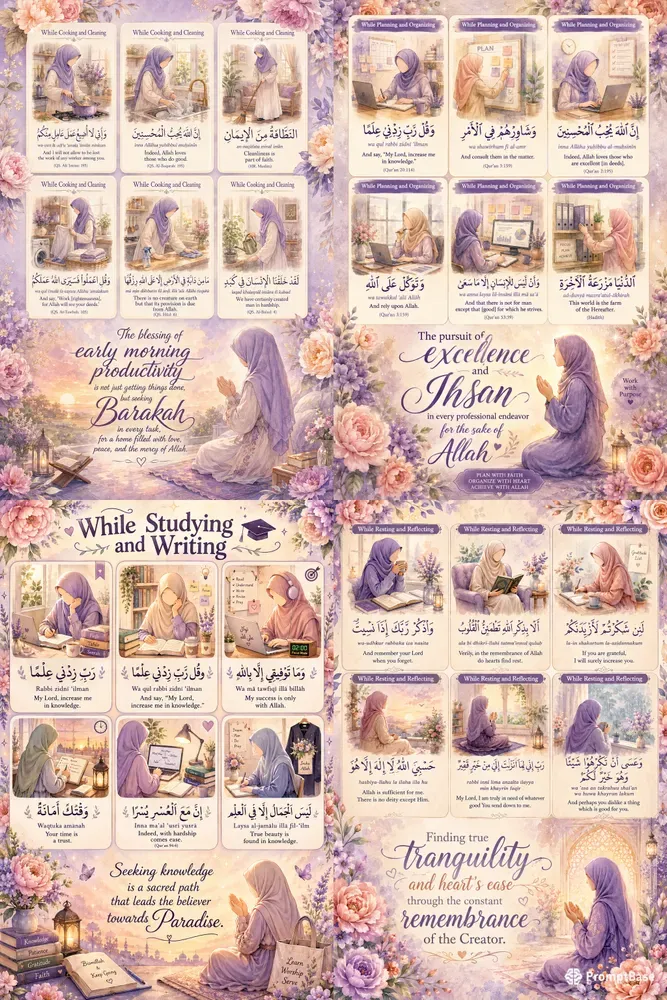 Islamic Routine Infographic Templates