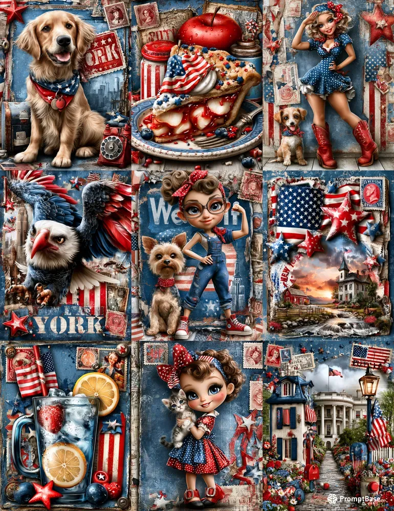 Patriotic Girl Junk Journals