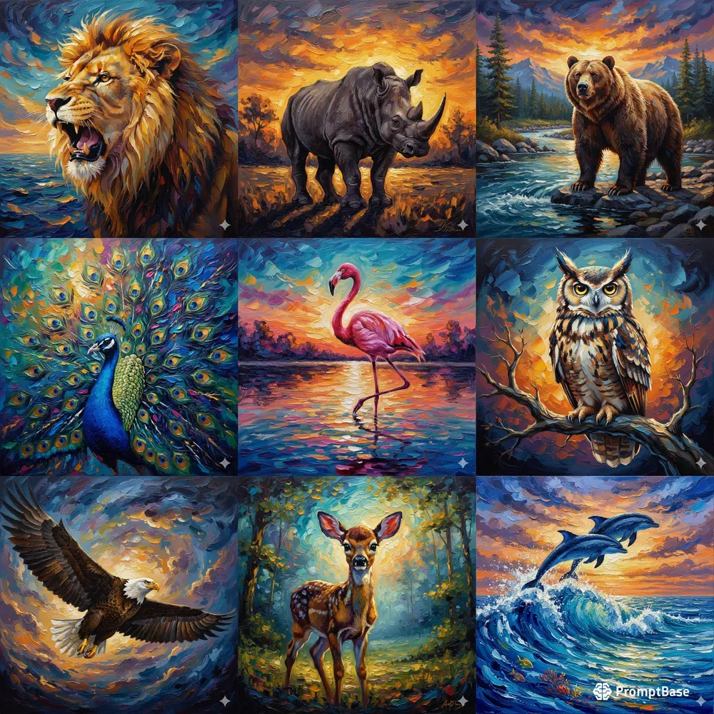 Vibrant Oil Paintings Textured Wall Art