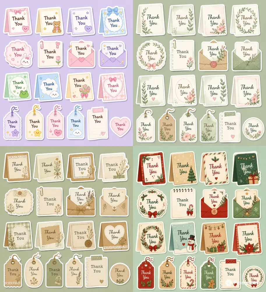 Thank You Card Sticker Sheets