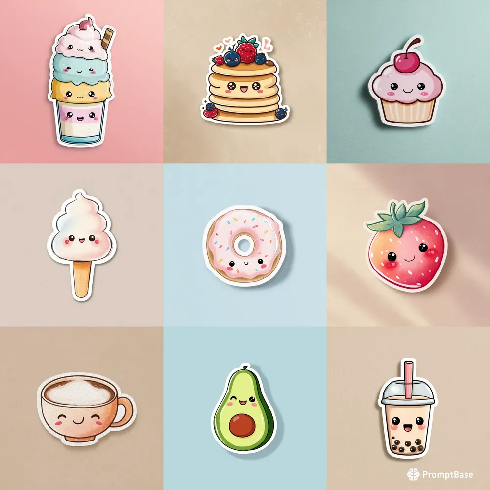 Whimsical Cute Illustrations With Face