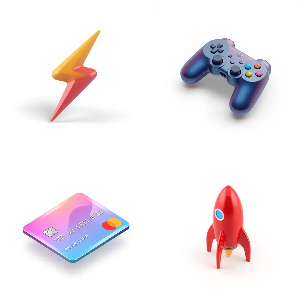 3D Glossy App Tech Icons
