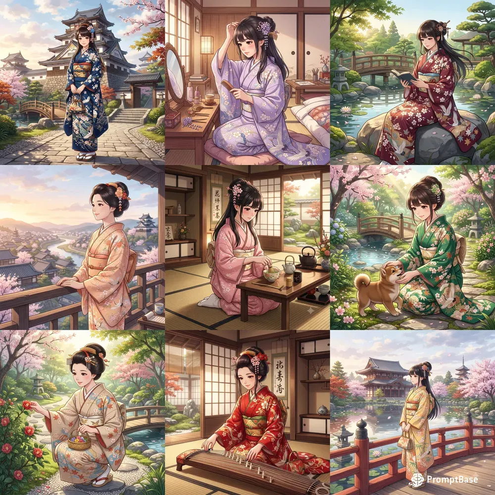 Japanese Kimono Anime Portraits