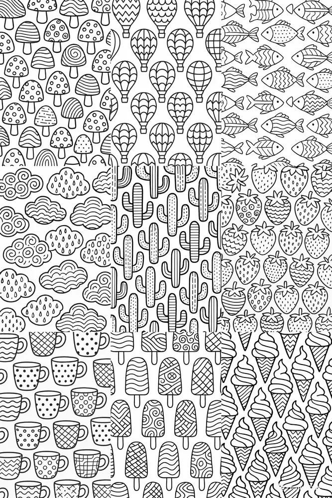 Doodle Art Satisfying Patterns Coloring