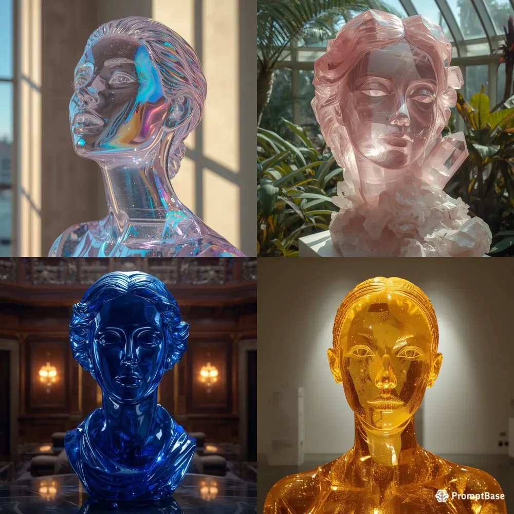 Crystal Aura Girls Busts Luxury Interiors