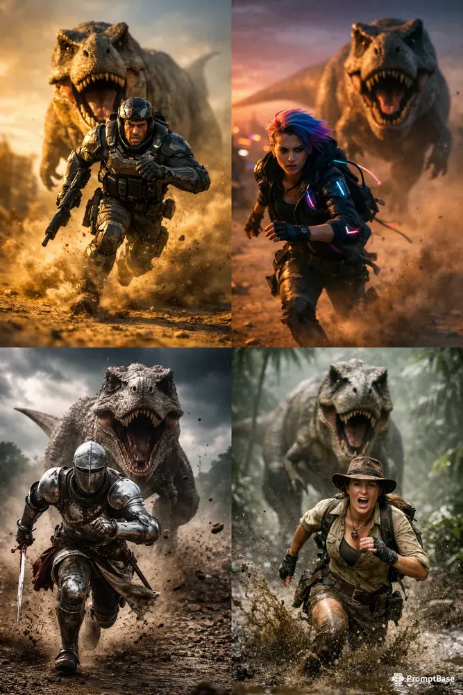Dinosaur Chase Cinematic Scenes