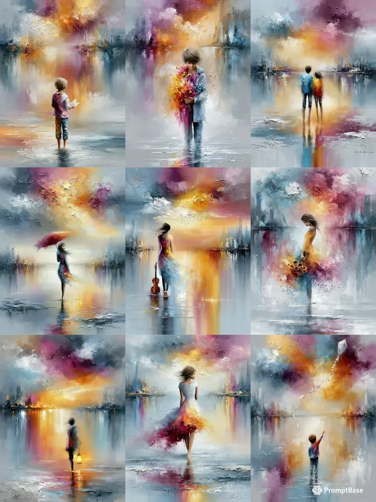 Dreamlike Reflective Oil Art
