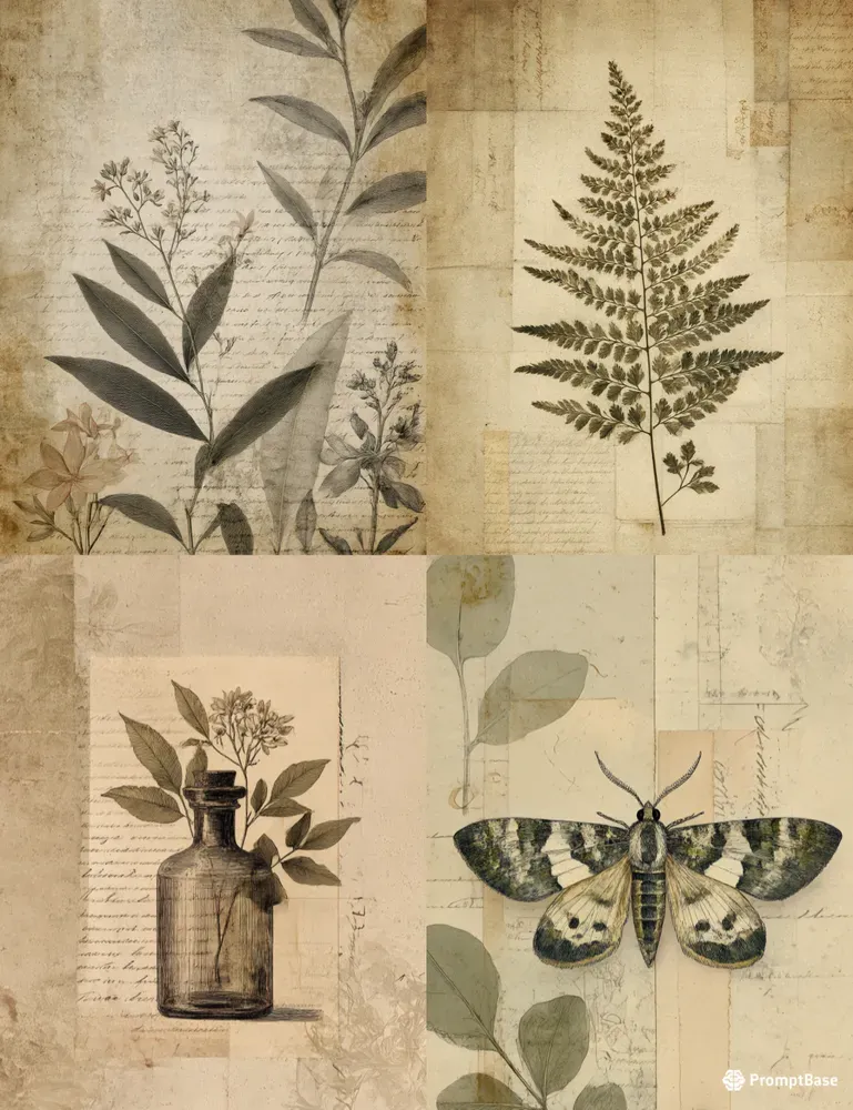 Moody Vintage Botanical Junk Journals